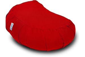 Yogan Crescent Yoga Cushion/Meditation Cushion | Natural Buckwheat Hulls Filling | Outer Cover (Could be Removed and Washed) - Made of 100% Organic Cotton