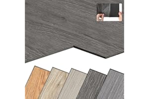 YARDIN Suelo de PVC autoadhesivo con aspecto de madera, 18 unidades, 2,51 m², baldosas de vinilo, autoadhesivas, suelo de PVC, antideslizantes, impermeables, ignífugas, roble gris oscuro