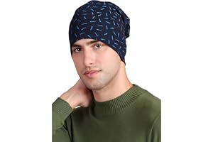 Mack JONNEY Men's Scarf (Cap_PRT-no.3-NVY_01_Navy Blue_Free Size)