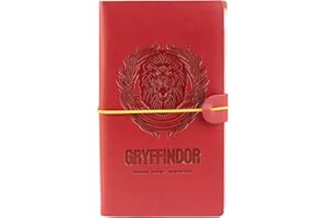 Grupo Erik Cuaderno de viaje Harry Potter Gryffindor - Diario de viaje (Travel Journal : Cuero sintético) Harry Potter regalos | Diario personal : Libreta pequeña de bolsillo, 19,6x12 cm