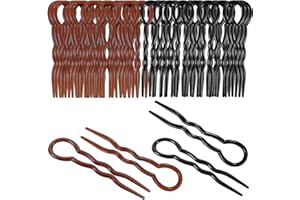 BEMEMO 20 Pezzi Perni di Capelli Signora Stile Presa, Magia Semplice Spirale Veloce Treccia di Capelli Clip a Spirale per Styling, Nero e Marrone