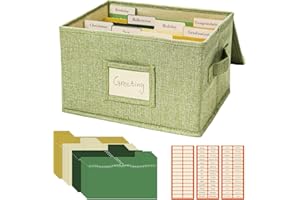 Vienrose Scatola Portaoggetti per Biglietti D'auguri con 20 Divisori Rimovibili, 84 Etichette Autoadesive, Perfetta per Foto, Buste, Scrapbooking, Carta, Porta Adesivi, 1 Confezione, Erba Verde