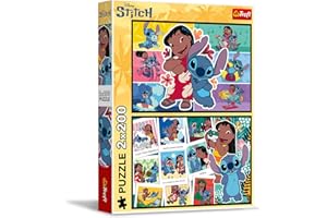 Trefl - Puzzle 2w1: Lilo & Stitch, Wesołe Życie Stitcha - 2 x 200 Elementów - Zestaw Dwóch Układanek dla Nastolatków