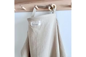 TISU Stilldecke für Babystillen und Pumpen, Mehrzweck-Autositz-Abdeckung, atmungsaktiv, weiche Musselin-Baumwolle, Stillschürze und Schal von TISU (Haferbeige (neutral)
