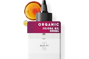 500ml Ekologisk Jojobaolja, Kallpressad, Ren - 100% Naturlig Vård för Hud, Hår, Skägg - Flaska i Växtbaserad Plast - Buteljerad i Frankrike