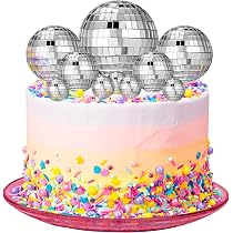 Mini boules disco - Boules disco argentées-Déco pour gâteau disco roses-Toques de gâteau-3D Boules disco-Boules pailletées argentées- Décoration de gâteau-3 cm-Décorations de fête - Canada