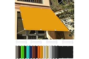 GOUBO Toldo Vela Rectángulo 2 x 4 m Impermeable Toldos Exterior Terraza con Cuerda Libre para Exteriores, Pergola, Jardín,Terrazas, Dorado