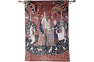 Signare Tapisserie Murale de Dame et la Licorne - Ouïe - 85cm x 120cm (WH-LU-HE)