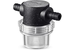 Dreyoo 1/2 Inches Water Pump Strainer, Compatible with 3/8 Inches Hose Barb in-Line Strainer Twist-On Pipe Sprayer Filter for Water Pump 12V DC 80 PSI RV Camper Marine Boat Lawn (1)