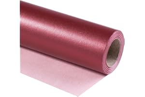 RUSPEPA Carta da regalo opaca bordeaux, mini rotolo, carta perlata tinta unita rosso vino, perfetta per Natale, matrimonio, compleanno, San Valentino, baby shower, anniversario, 43,2 cm X 10 m
