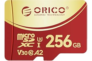 ORICO F3 256GB microSDXC UHS-I Memory Card, 180MB/s in lettura (richiede lettore DDR 220), 160MB/s, 4K UHD Recoding, U3, Class10, V30, A2, Micro SD per Action Camera, Dash Cam, TF Card