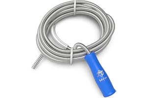 TC TALACANO Alambre Desatascador de Tuberías Profesional | 3 Metros x 5 mm | Cable Desatascador Fregadero | Limpieza de Tuberías y WC |