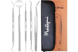 MONTEGONI Rimuovi tartaro e placca, Pulizia Denti Ablatore Kit, Igiene Dentale Kit per Placca e Tartaro, Rimozione Sbiancamento Denti kit con specchietto dentista, Rimozione Tartaro per Cura Orale Domestico