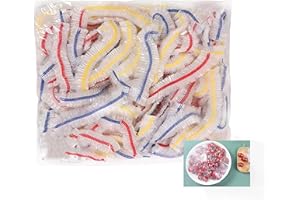 LOOPUNK 100 Pièces Couvercle de protection alimentaire éLastiques Couvercle en Plastique Réutilisables et Colorées Couvertures Alimentaires pour la Conservation des Légumes ou Le Stockage