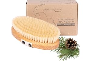 Stephanie Franck Beauty - Brosse à Sec Douce Peaux Sensibles – Dry Brushing Naturel, Exfoliation & Massage Lymphatique – Bois de Hêtre FSC & Poils Naturels – Made in Germany