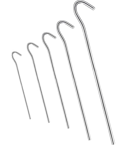 Robuuste tentharingen voor outdoor-activiteiten: verpakking met 14,18 cm lange tentharingen, metalen haken, aluminium haringen voor harde vloeren, ideaal voor tuin, camping, vissen en tenten, haringen
