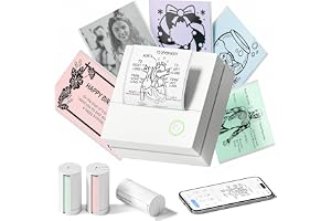 TYPONOS Sticker Drucker, PM290 Mini Bluetooth Thermodrucker,mit Roll Papier | Mini Drucker