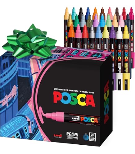 POSCA Marker PC-3M Feine Rundspitze – Himmelblau, Wasserbasiert, Für Alle Oberflächen, Deckend, Aquarellierbar