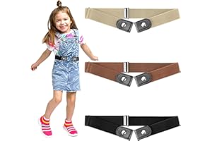KGGZKG Cinturón elástico sin hebilla, 3 unidades, ajustable, sin hebillas, invisible, cinturón elástico para niños
