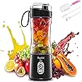 BlendLife Pro Portable Blender With Inbuilt Sipper & Carry Handle for Juices, Shakes, Smoothies, Baby Food, Crushes Hard Ingredients, 210W Motor, 4000mah USB Rechargeable Battery, 400ml - Black