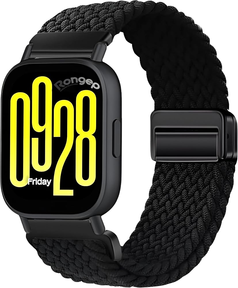 Rongep [Örgü Loop] Xiaomi ile Uyumlu 22mm Kordon Redmi Watch 5 Active/Lite/Watch S5/S4/S3/S2/S2 Pro/S1/S1Pro 46mm için Manyetik Toka Terletmeyen Esnek Kumaş Redmi Watch 5 Active Kordonu