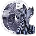 AMOLEN Silk PLA Filament 1.75mm 3D Printer filaments, Shiny Black Blue Filament for 3D Printing, 1kg(2.2lbs) Spool, Compatibl