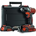 BLACK+DECKER ASD184KB-QW Trapano/avvitatore Autosense 18V - 1.5AH, 0-800 giri/min, con doppia batteria in valigetta