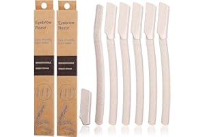 LANJUE 6PCS Dermaplaning Blades for Face, WheatStraw Eyebrow Razor Face Peach Fuzz Remover Face Razors for Women