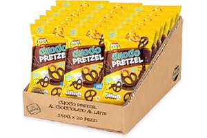APERI SNACK Aperisnack® – AP30.001.02 Choco Pretzel Cioccolato al latte monoporzione 35 g X 20 pezzi, tascabile