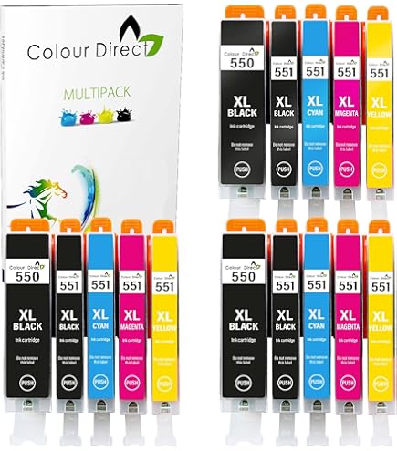 ESMONLINE 6 Compatible XL Printer Cartridges To Replace Canon PGI-550 CLI-551 Pixma MG6350 MG7150 MG7550 IP8750 - View #9