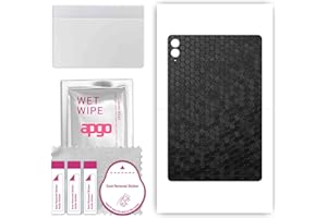 apgo Protective Skin Sticker for the Back compatible with Samsung Galaxy Tab S9 FE+ Plus, Wrap Film, Foil, Vinyl - Pattern Black Honeycomb