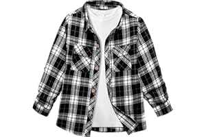 SwissWell Camicia a Quadri Ragazzi Ragazzo Flanella Camicie Bambini Bambino Maniche Lunghe Classica Autunno Inverno Camicia