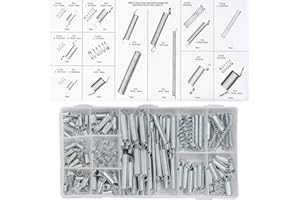 DESON Kit Assortimento di Molle Compressione Zincato, 200 Pezzi Assortimenti Molla a Estensione, Molla di Compressione