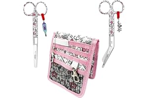 EWIG Nurse Life Pack MAXI Organizador más Tijeras Mayo y Pico Pato - Punta Roma | Enfermera en Apuros, Punta Redonda Profesional, I love it - Acero pulido. Rosa flores.