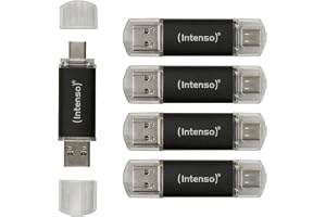 Intenso Twist Line Dual USB-minne 5 x – Super Speed USB 3.2 Gen 1 x 1 med upp till 70 MB/s, USB-C och USB-A