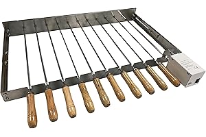 SunshineBBQs BBQ Grill Top Cypriot Rotisserie Kebab Skewers & Electric 220-240v Motor
