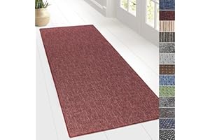 ‎KARAT KARAT Teppich Läufer für Küche, Flur & Wohnraum - Teppichläufer auf Maß - Meterware - Flurteppich - Küchenläufer - Wohnzimmer Teppich (80 x 200 cm, Alto - Rot)