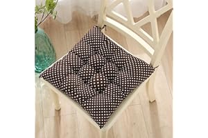 Morbuy Cojines Exterior Jardin, Estampados Geométricos Cojines Sillas Terraza, Cómodos Cojines para Sillas para Interior y Exterior, Cojines Exterior Lavable con Lazos (30X30cm-2PC,Marrón)