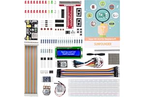 SUNFOUNDER Ultimate Starter Kit per Raspberry Pi 4 B 3 B+ 400, tutorial tedesco, codice Python C, 216 articoli, kit elettronico per Raspberry Pi per l'apprendimento di elettronica e programmazione