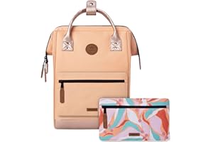 CABAÏA CABAIA - Sac à Dos Adventurer San Jose - Medium 18L - Déperlant - Compartiment Ordinateur Portable 13" - 2 Poches - Certifié Vegan - Sac Voyage, Affaires, École pour Homme et Femme - Orange