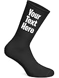 Fancyagift Personalised Custom Text Luxury Black Socks - Great for Birthdays - Valentine's - Father's Day - Christmas Gifts