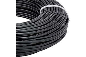 BENECREAT 9 Gauge (3mm) Schwarzer Aluminiumdraht 82 Fuß (25m) Biegbarer Metallskulpturdraht für Bonsai-Bäume, Blumen, Kunsthandwerk, Schwarz