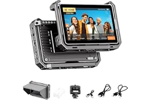 VILTROX 2000 Nits DC-X2 Kamera Field Monitor Kit mit Rig Cage 6" Touchscreen DSLR Kamera Monitor mit 1920x1080 IPS 4K HDMI Loop In/Out 3D LUTs Waveform Video Peaking Fokus Assist Akku & Sonnenblende