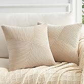 Topfinel Cushion Cover 50 x 50 cm, Khaki, Soft and Durable, Cushion Covers with Hidden Zipper for Living Room, Sofas, Beds, C