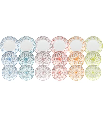 Tognana Pacifico, bordenservies voor 6 personen, 18-delig, porselein, meerkleurig