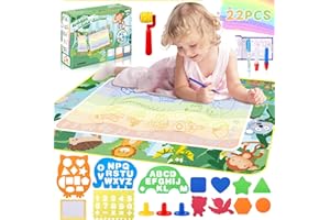 DIDUDE Tappeto Magico Bambini,120x90cm Doodle Tappeto Magico,Tappetino Doodle da Disegno ad Acqua Con Accessori,Riutilizzabile Senza Macchie-Giocattolo Gioco Educativo Regalo per Ragazzi e Ragazze