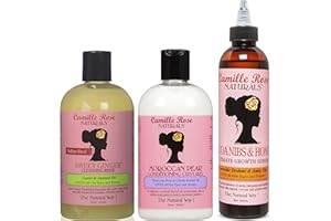 GENERIC Camille Rose Naturals Sweet Ginger Sulfate Free Cleansing Rinse 12oz with Moroccan Pear Conditioning Custard 12oz & Ultimate Growth Serum 8oz&