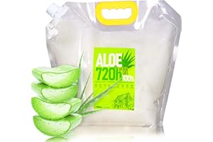 TRADICITY ORGANIC FARM 720h Gel Aloe Vera Gel Universel Soin Bébé Visage Corps 30 Jours, Crème Hydratante Visage Gel Cheveux Plaquage Baume Après Rasage Crème Coup de Soleil Acné Après Gommage Sport (5000)