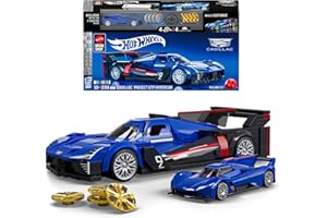 Mattel Brick Shop Klocki Hot Wheels Cadillac Project GTP Hypercar Samochód do zbudowania, 236 elementów, zestaw konstrukcyjny dla dorosłych kolekcjonerów i zabawka dla dzieci od 10 roku życia, JFR89