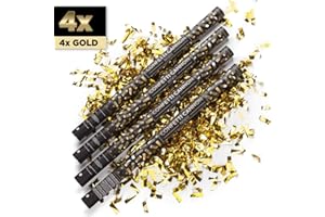 4x XXL Konfetti-Shooter GOLD 80 cm - Party Popper Konfettikanone Konfettishooter Streamer - für Silvester, Hochzeit, Party, Geburtstag & Co. - PARTYMARTY GMBH®